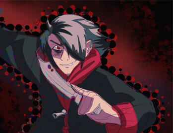 Humanoid Half with a simple background