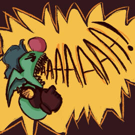 Simple character with a simple background, (would count as a bust due to simplicity)