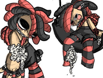 2 full images with no background, (the swing is a simple grounding element)